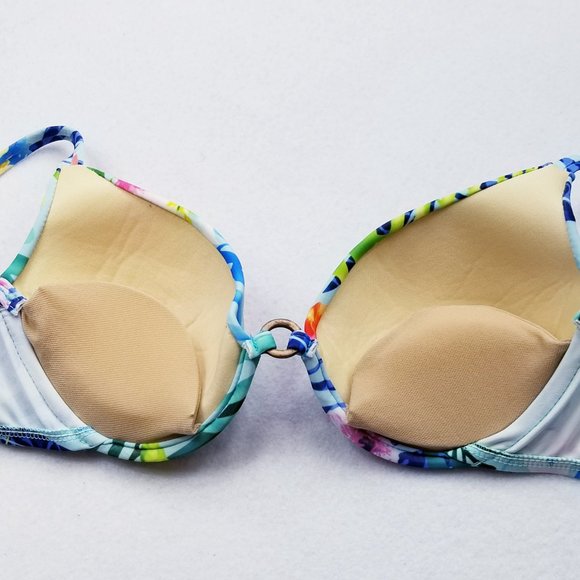 Kechika Push-up Floral Bikini Top w/UW -Sz 8 - NWT - Picture 2 of 12